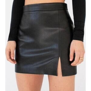Aritzia Wilfred Tempest Vegan Leather Mini Skirt Black Size 6